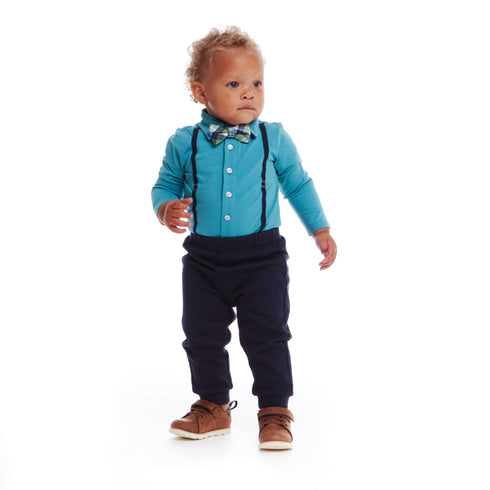 infant-suspender-shirtzie®-pique-pant-set-teal Andy & Evan at Sophia's Style--3