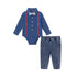 infant-2-piece-suspender-shirtzie®-faux-denim-terry-pant-set-navy Andy & Evan at Sophia's Style-Playsuit Set-1