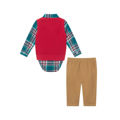 infant-4-piece-buttondown-sweater-vest-set-checkered-maroon Andy & Evan at Sophia's Style--2