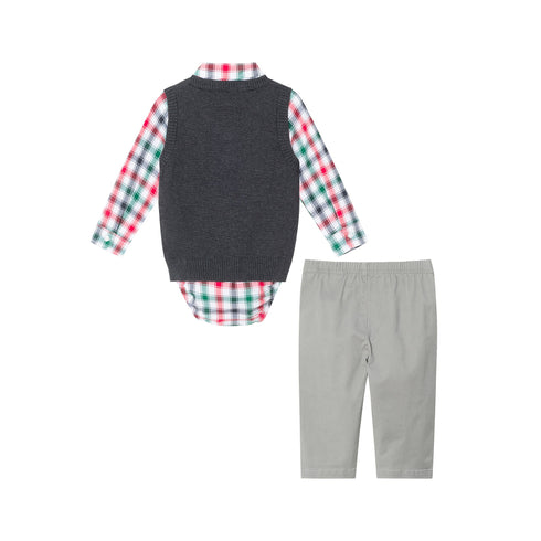 infant-4-piece-sweater-vest-set-charcoal-white-plaid Andy & Evan at Sophia's Style--2