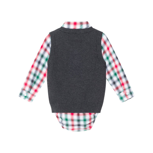 infant-4-piece-sweater-vest-set-charcoal-white-plaid Andy & Evan at Sophia's Style--4