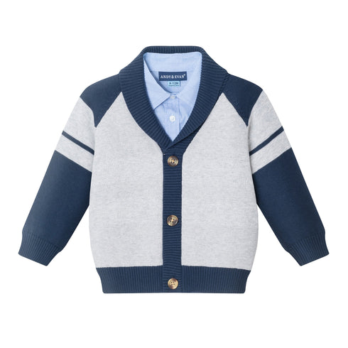 infant-shawl-cardigan-pant-set-navy-heather-grey Andy & Evan at Sophia's Style--3