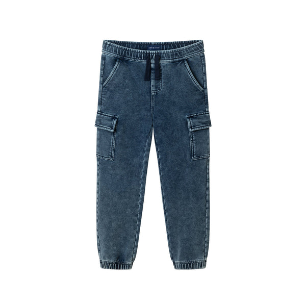 kids-knit-denim-cargo-jogger-blue Sophia's StylePants-1