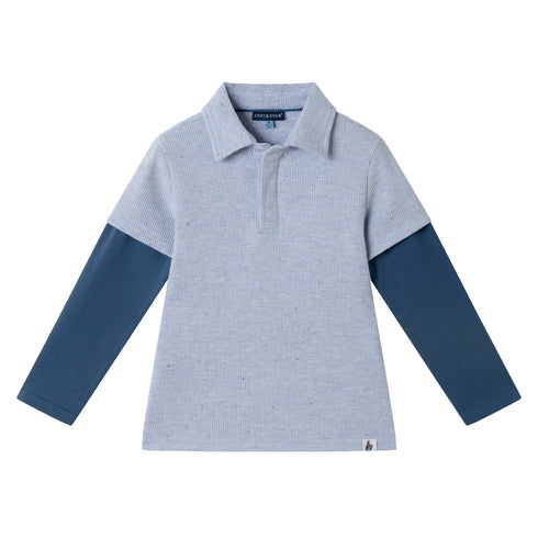 kids-two-fer-waffle-polo-lt-blue-nep Sophia's StylePolo Shirt-1