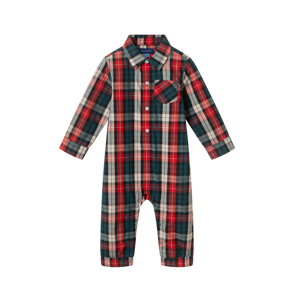 infant-plaid-shirtall-red-holiday Sophia's StylePlaysuit-1
