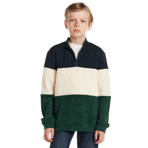 kids-colorblocked-quarter-zip-sweater-green-stripe Sophia's Style-3