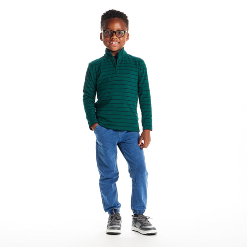 kids-quarter-zip-stripe-pullover-green-stripe Sophia's Style-3