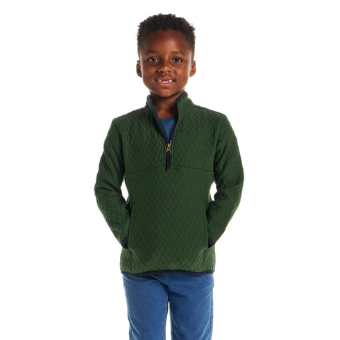 kids-diamond-quilted-quarter-zip-pullover-green Sophia's Style-2