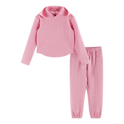 kids-embossed-lounge-set-pink-hearts Sophia's StyleSweatshirt Set-1