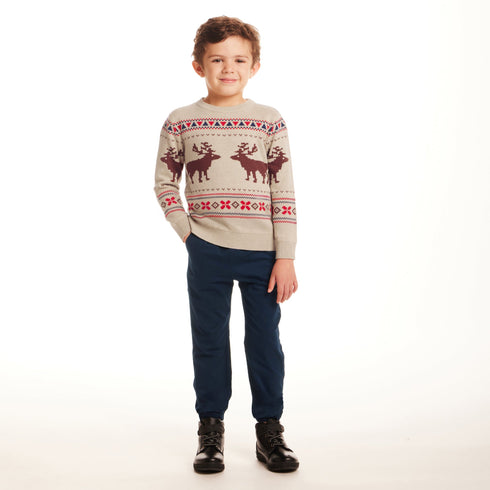 kids-fair-isle-sweater-twill-pant-set-moose-motif Sophia's Style-2