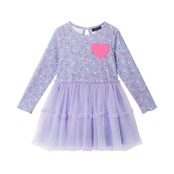 kids-printed-rib-knit-dress-purple-hearts Sophia's StyleDress-1
