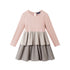 kids-knit-tiered-dress-pink-colorblock Sophia's StyleDress-1