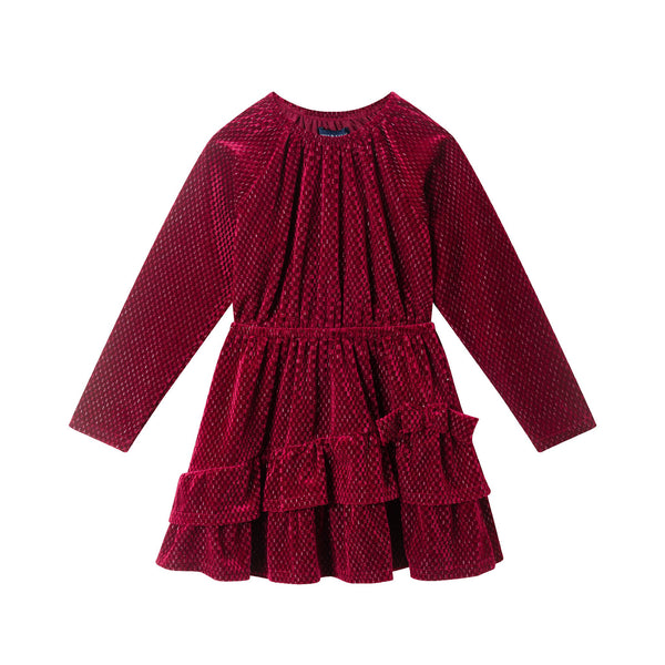 kids-red-velvet-asymmetrical-tiered-dress-red-checkered Sophia's StyleDress-1