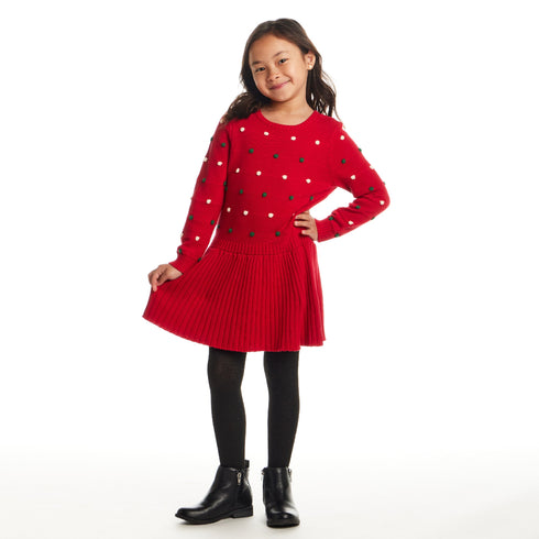 kids-3t-6x-red-knit-twofer-dress-festive-dot Sophia's Style-2