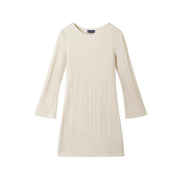 big-kids-lurex-bell-sleeve-dress-cream-lurex Sophia's StyleDress-1