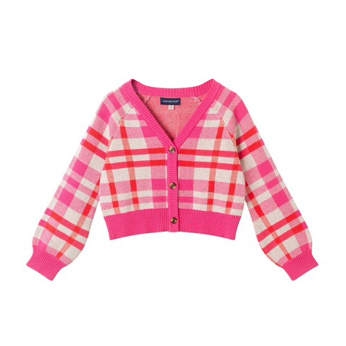 kids-girls-cardigan-pink-plaid Sophia's StyleSweaters-1