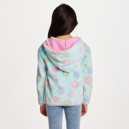 kids-floral-plush-hoodie-aqua Sophia's Style-5