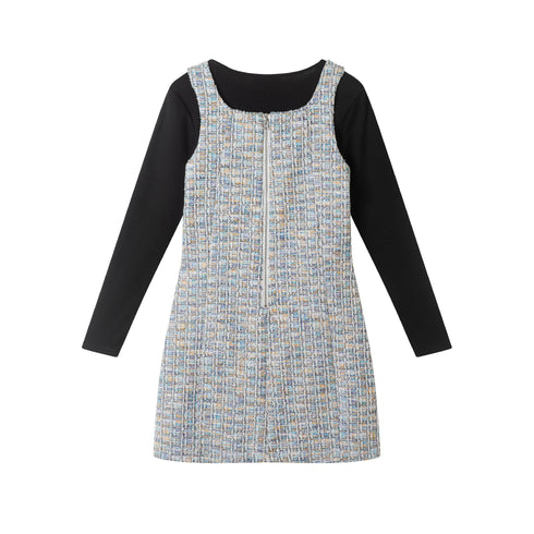 big-kids-tweed-dress-rib-tee-set-textured-twirl Sophia's Style-3