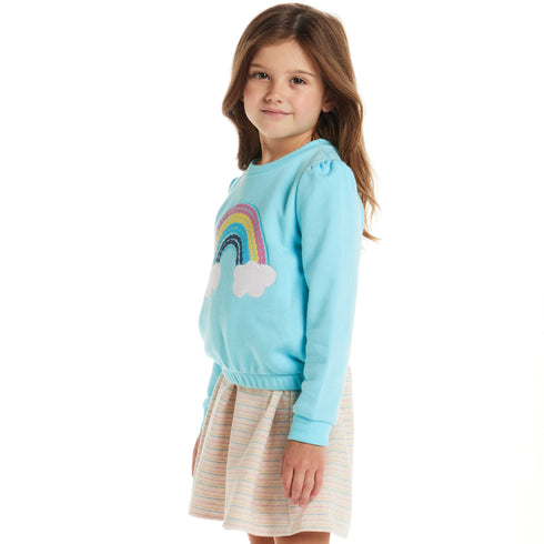 kids-sweatshirt-dress-set-teal-rainbow Sophia's Style-4