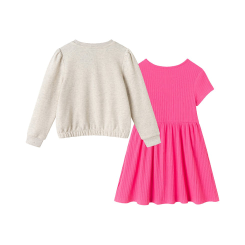 girls-sweatshirt-dress-set-pink-ballerina Sophia's Style-5