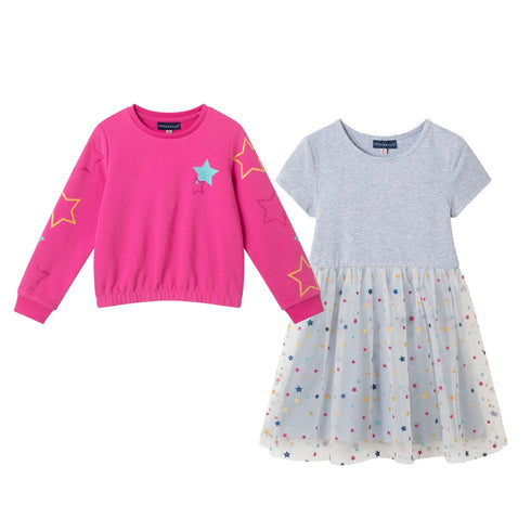 kids-sweatshirt-dress-set-pink-star Sophia's StyleDress Set-1