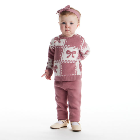 infant-chenille-sweater-set-with-headband-pink-bows Sophia's Style-3
