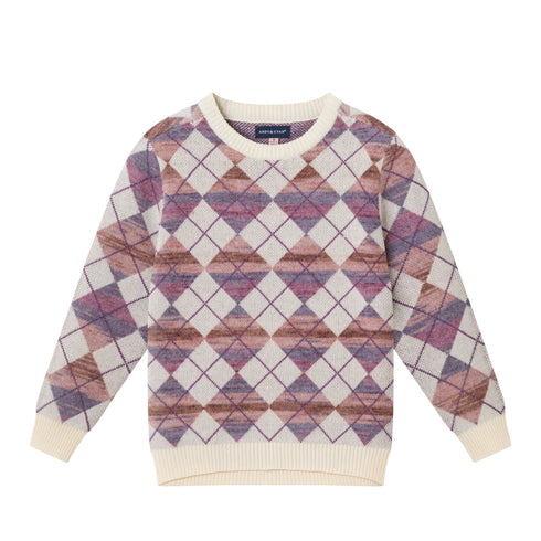 kids-argyle-sweater-ribbed-flare-pant-set Sophia's Style-5