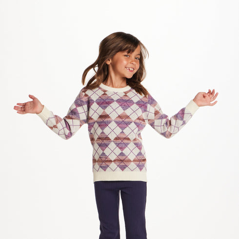 kids-argyle-sweater-ribbed-flare-pant-set Sophia's Style-4