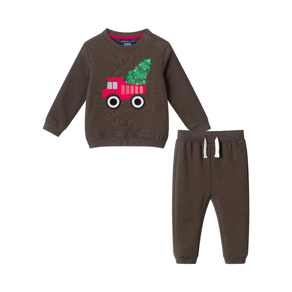 infant-sweatshirt-set-holiday-truck Sophia's StyleSweater Set-1
