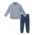 kids-buttondown-knit-denim-jogger-set-grey-gingham Sophia's StyleButton Down Shirt Set-1