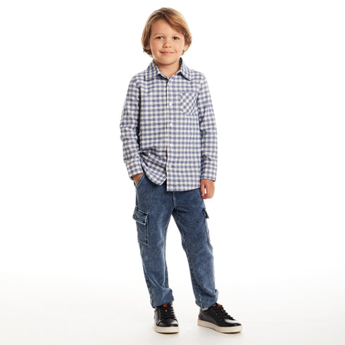 kids-buttondown-knit-denim-jogger-set-grey-gingham Sophia's Style-2