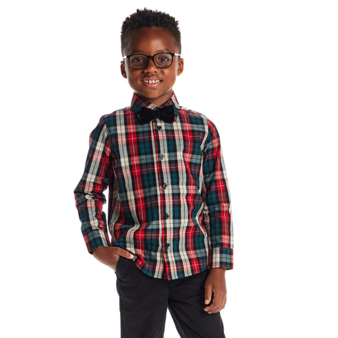 kids-plaid-buttondown-bowtie-set-red-holiday Sophia's Style-6