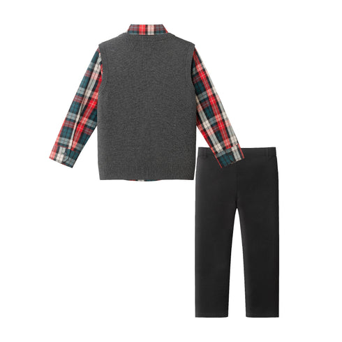 kids-3-piece-sweater-vest-set-with-bowtie-red-plaid Sophia's Style-4