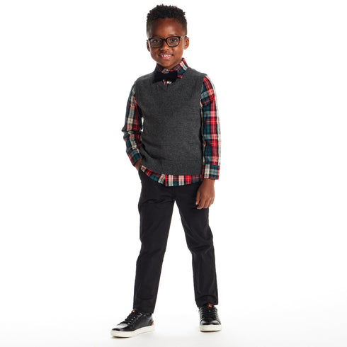 kids-3-piece-sweater-vest-set-with-bowtie-red-plaid Sophia's Style-13