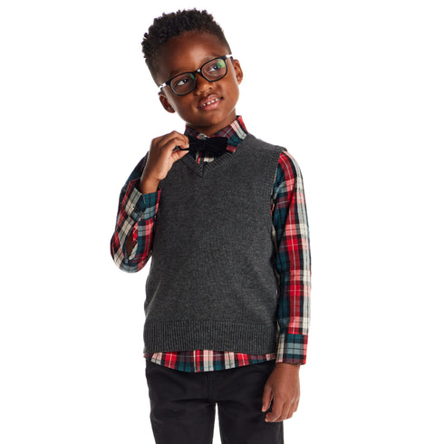 kids-3-piece-sweater-vest-set-with-bowtie-red-plaid Sophia's Style-11