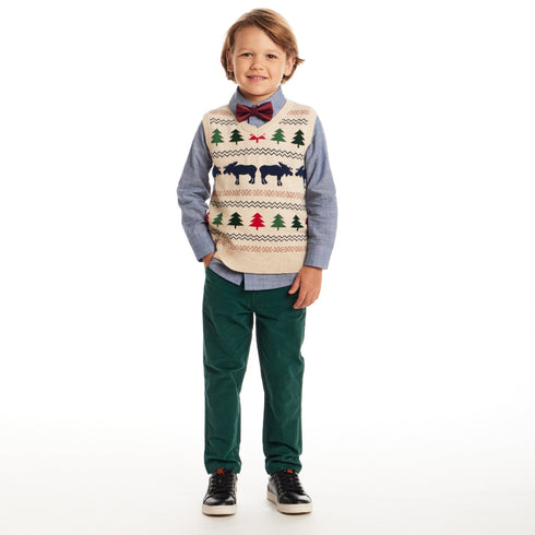 kids-sweater-vest-set-beige-fair-isle Sophia's Style-2