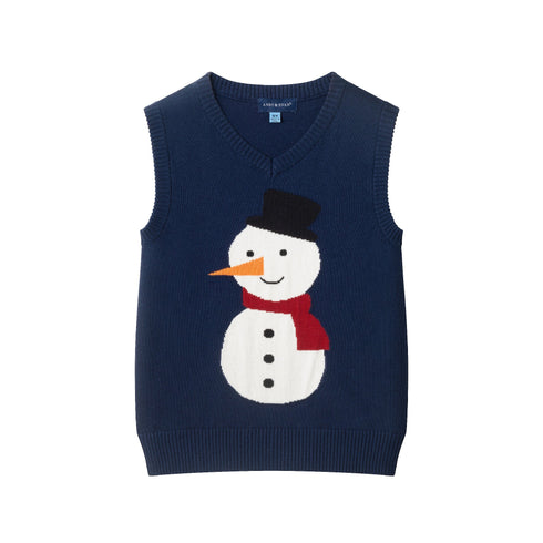 kids-sweater-vest-set-navy-snowman Sophia's Style-5