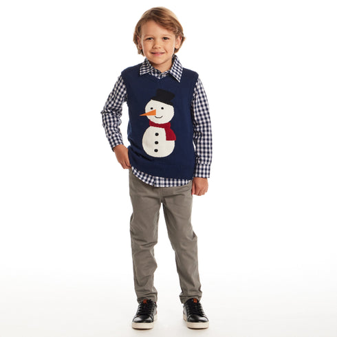 kids-sweater-vest-set-navy-snowman Sophia's Style-9