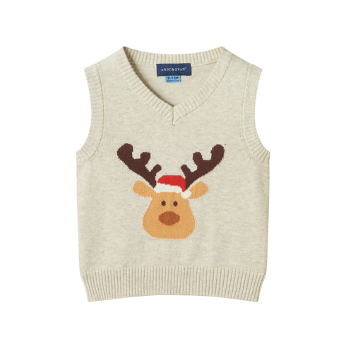 infant-sweater-vest-set-beige-reindeer Sophia's Style-3