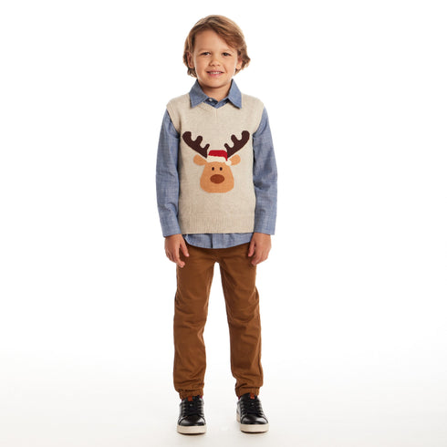kids-sweater-vest-set-beige-reindeer Sophia's Style-11