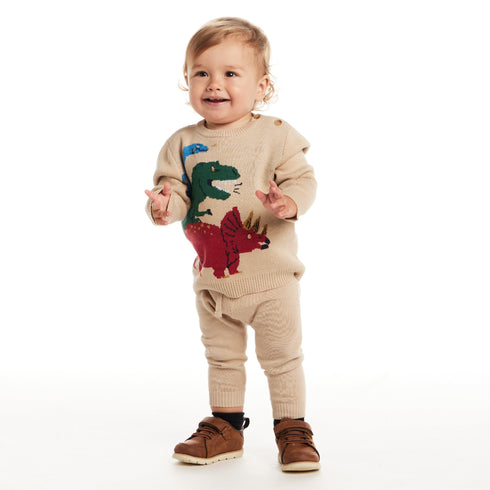 infant-baby-sweater-set-beige-dino Sophia's Style-2