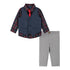 infant-vest-set-navy-plaid Sophia's StyleButton Down Shirt Set-1