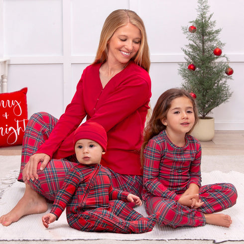 christmas-bamboo-kids-pajama-set-classic-tartan-plaid-holiday Sophia's Style-3
