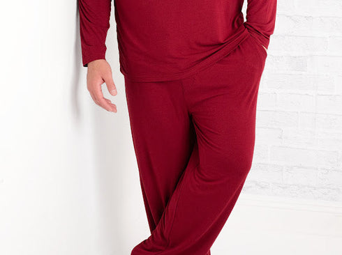 burgundy-mens-pj-pants Big Dreams Little Jammie Session Sophia's Style-1