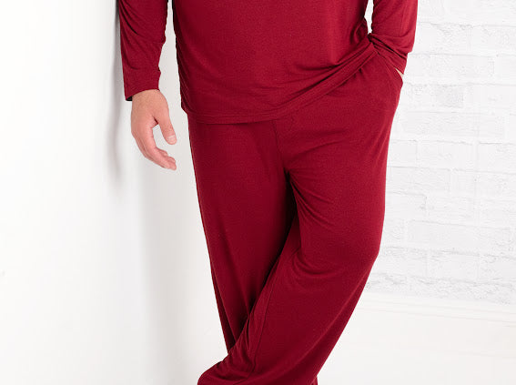 burgundy-mens-pj-pants Big Dreams Little Jammie Session Sophia's Style-1