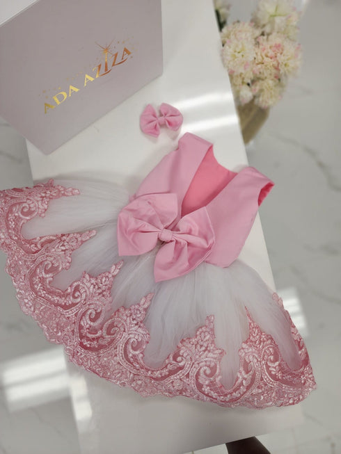 Alana Dress White Pink