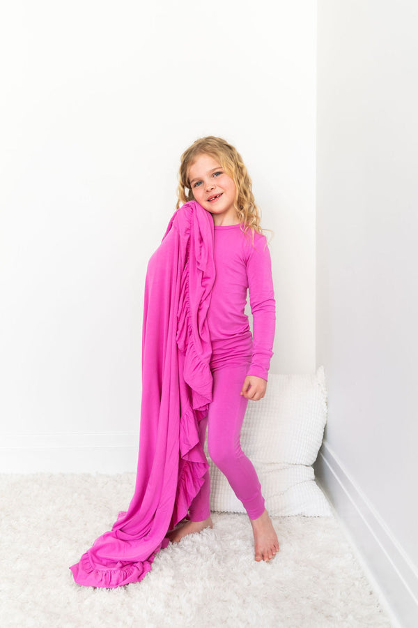 korrie-pink-ruffle-toddler-blanket-Laree + Co. at Sophia's StyleBamboo Blankets-1