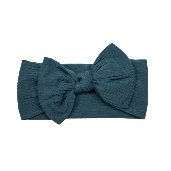bow-headband-ribbed-cobalt Presley Couture at Sophia's Style-Headbands-1