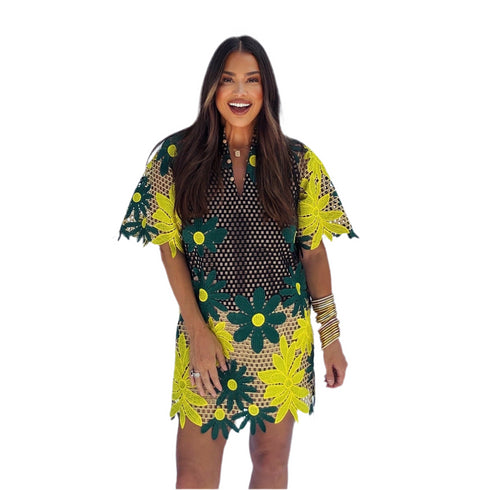 lulu-short-sleeve-mini-caftan-daffodil Sophia's Style-5