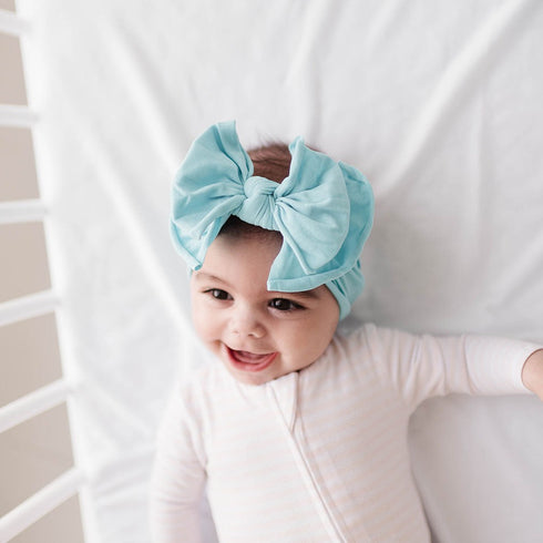 fab-bow-lous®-aqua Baby Bling Bows clips headbands - Sophia's Style-